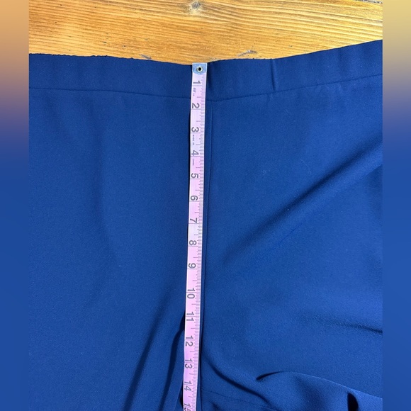 Talbots Women Ponte Cropped Wide Leg Pant Navy Pull-On Elastic Waist Trouser 24W - Picture 3 of 9